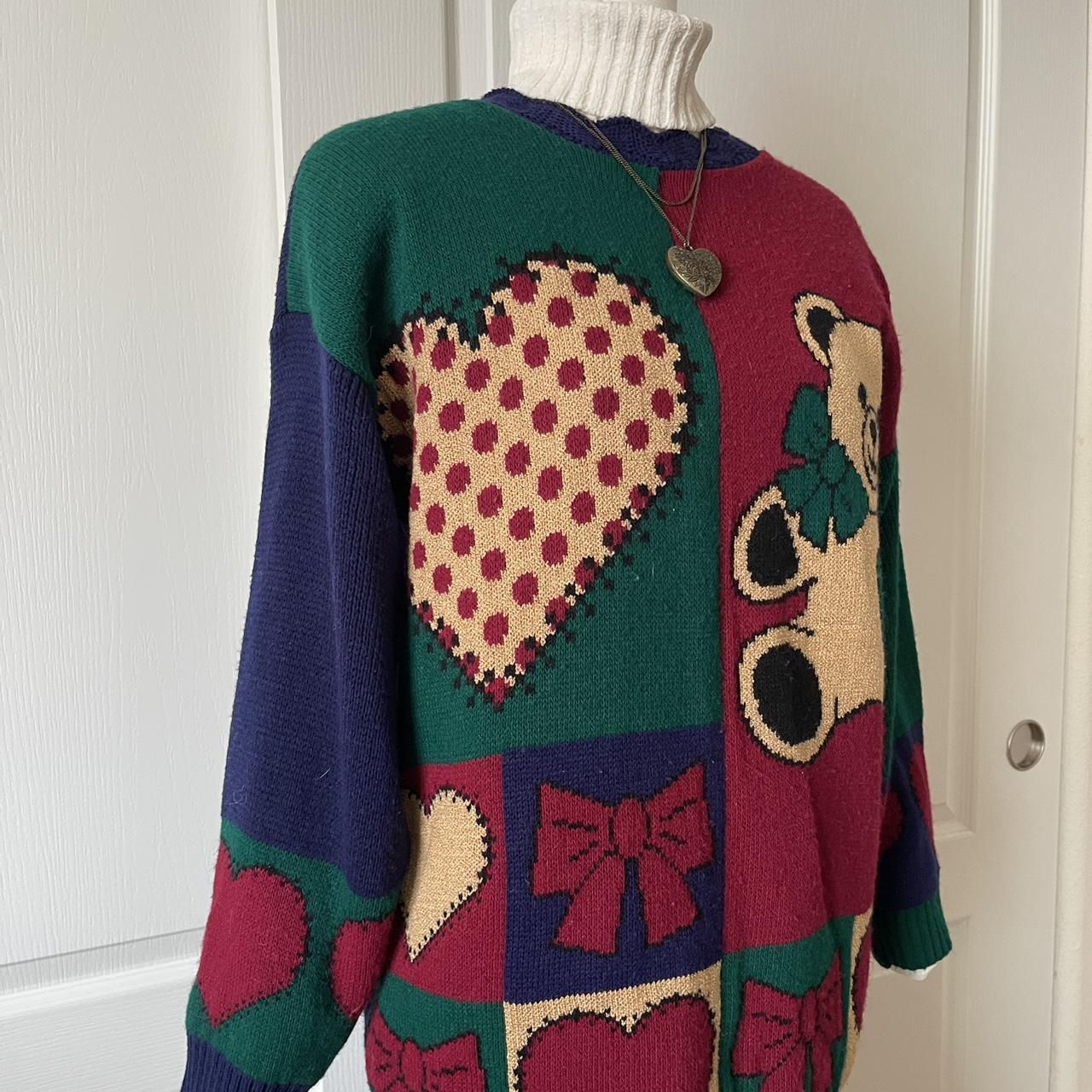 Basic Editions Women's Sweater - Red/Green - L – … - image 3