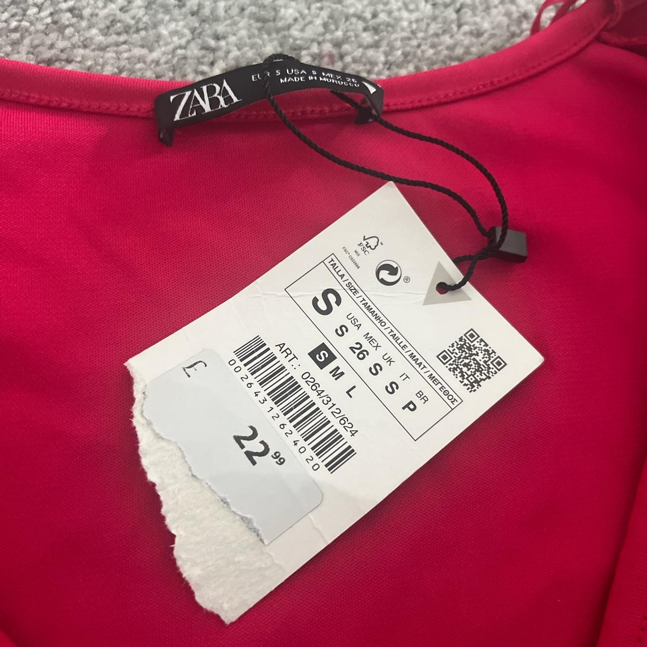 Pink corset ruched long sleeve zara top. Size Small.... Depop