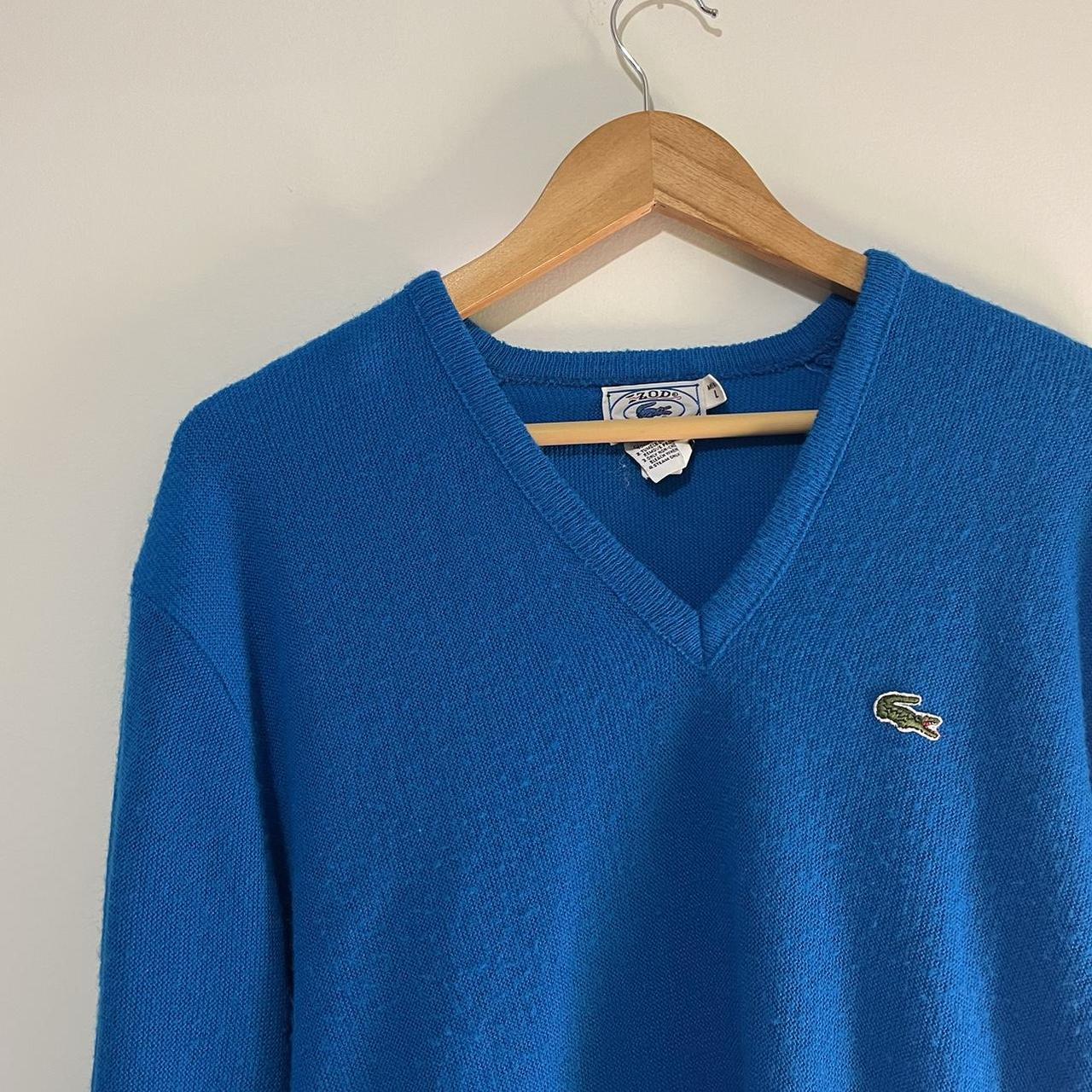 1970’s Lacoste blue sweater! 100% orlon acrylic... - Depop