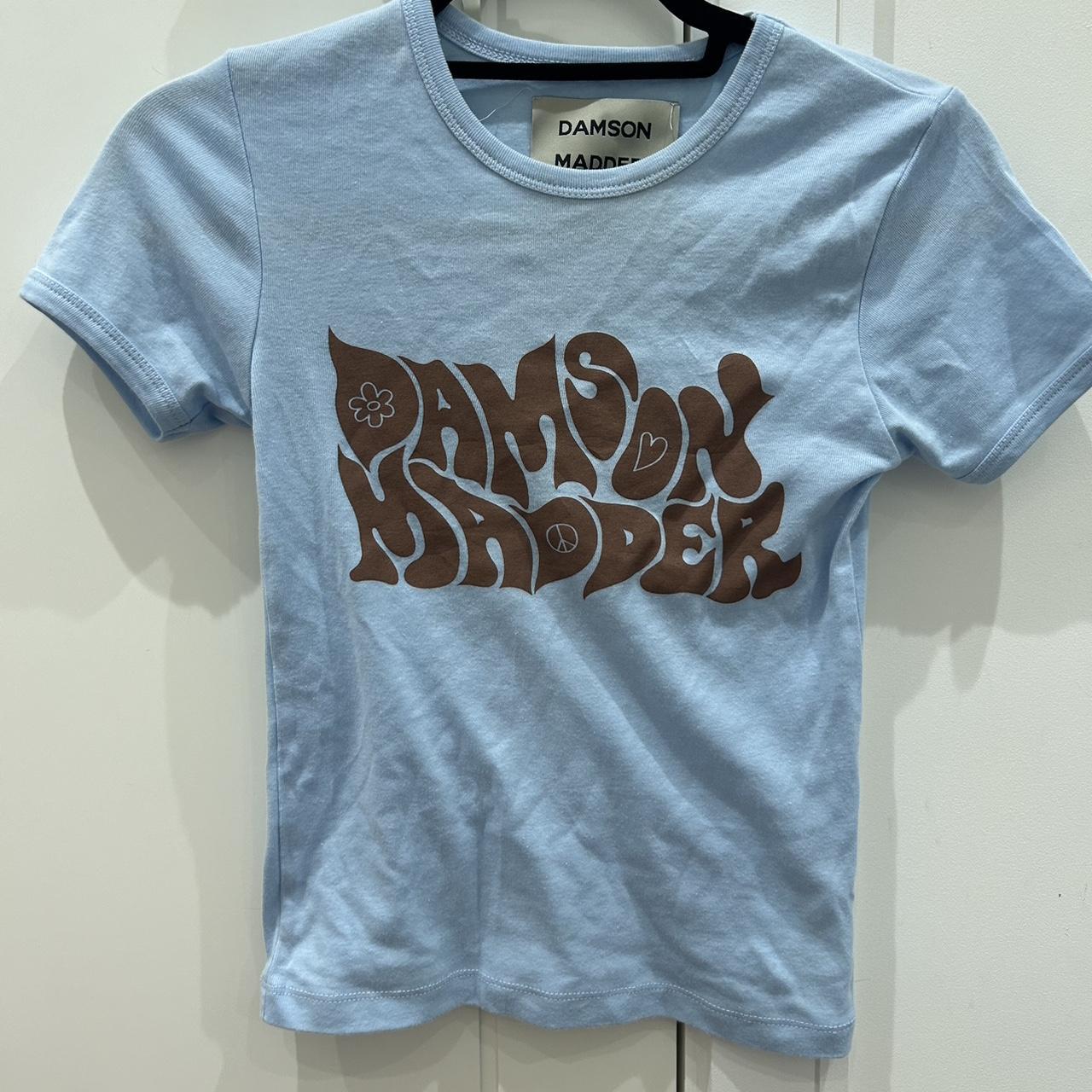 Damson Madder baby tee Baby blue graphic tee Size UK... Depop