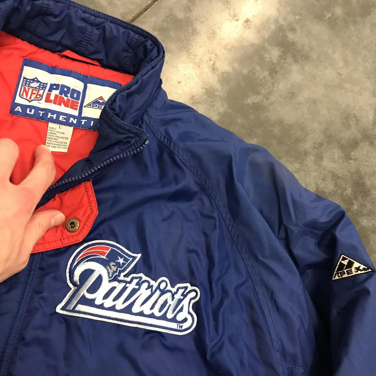 New England patriots apex winter jacket with hood In - Depop