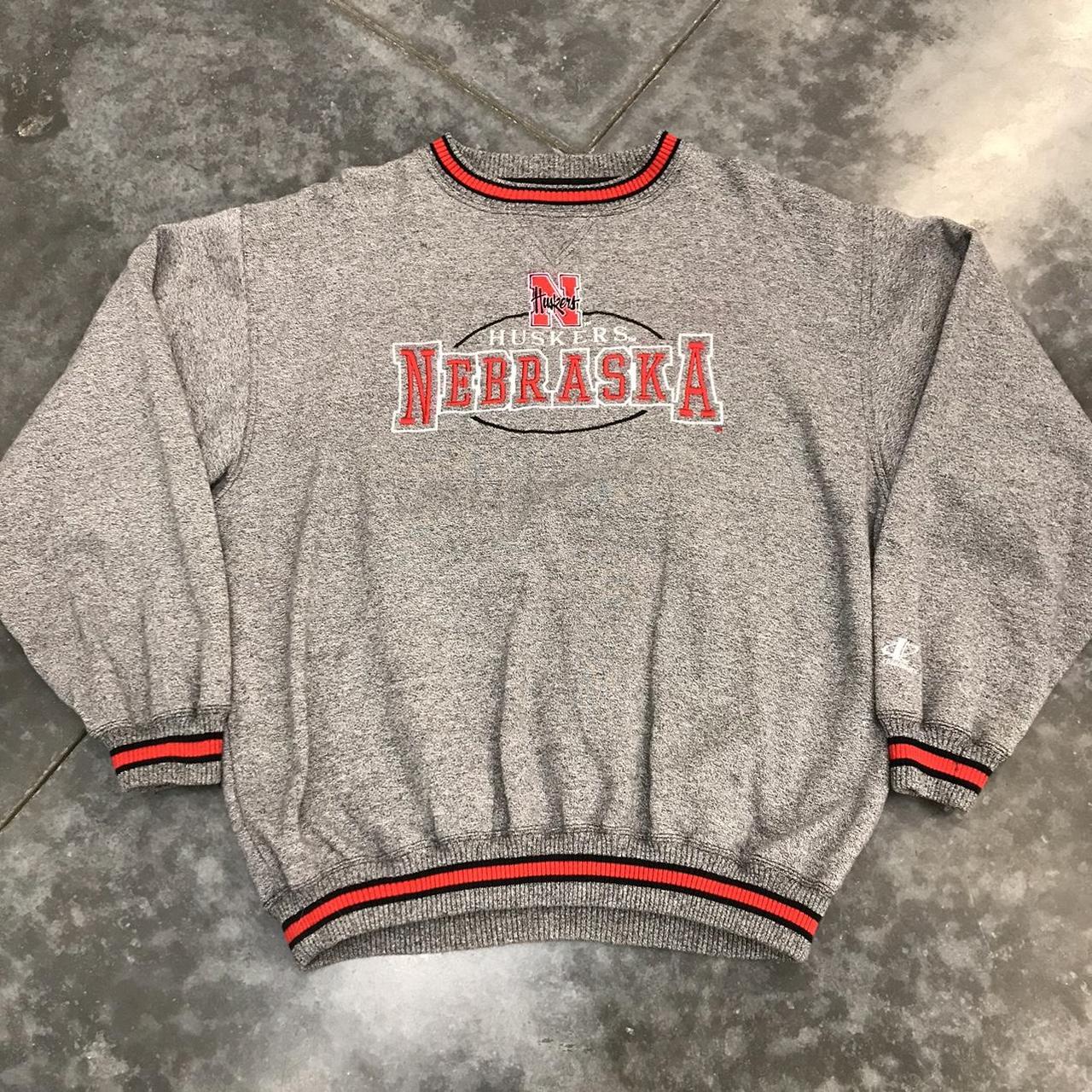 Vintage 90s Logo Athletic Nebraska Huskers Crewneck... - Depop