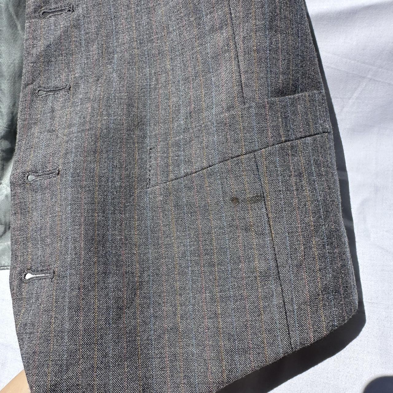 Gray suit vest with satin back. Two buttons are... Depop