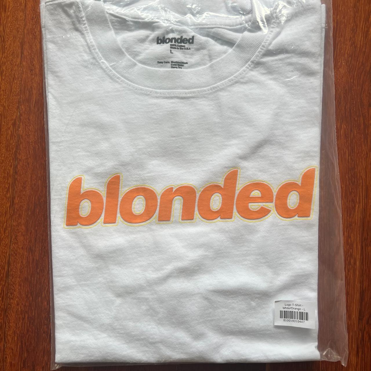 💚 Frank Ocean Blonded Logo Tee Orange CONDITION:... - Depop