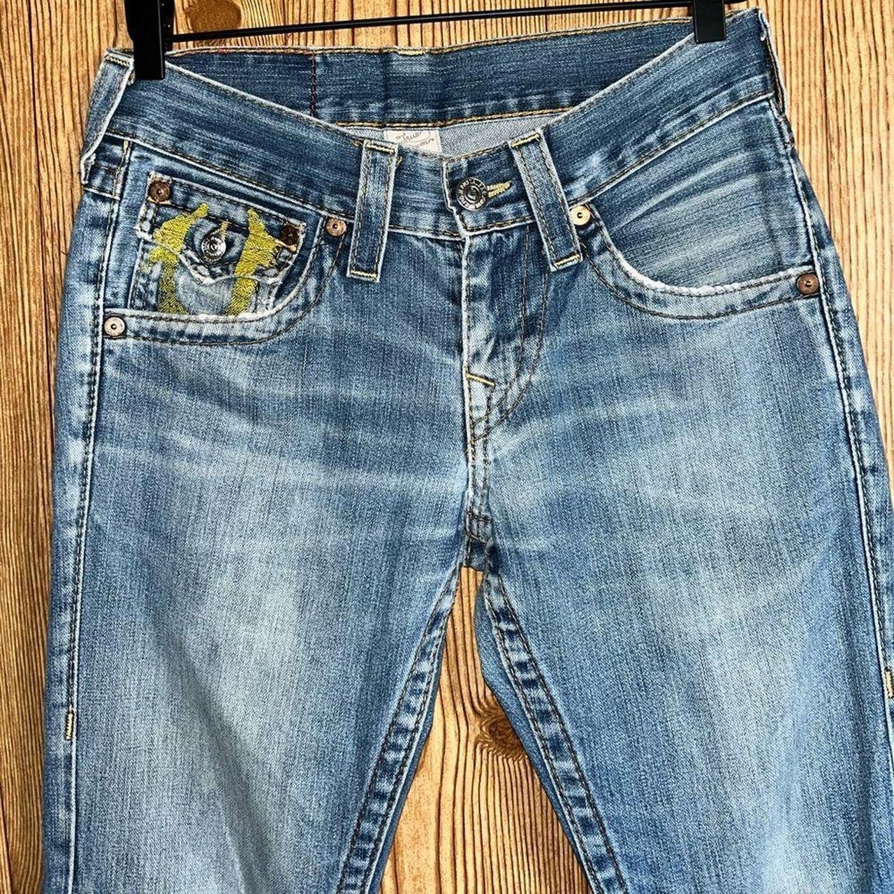 1826 blue jeans with super sick pockets and slight - Depop