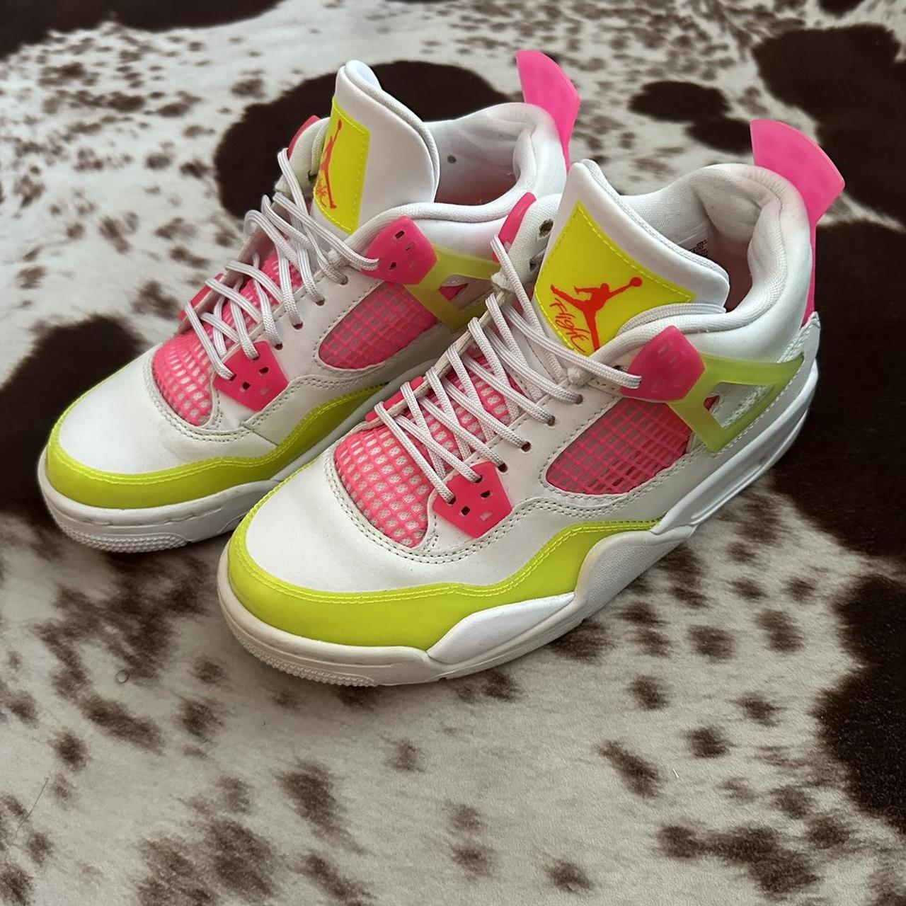 jordan 4 black yellow pink