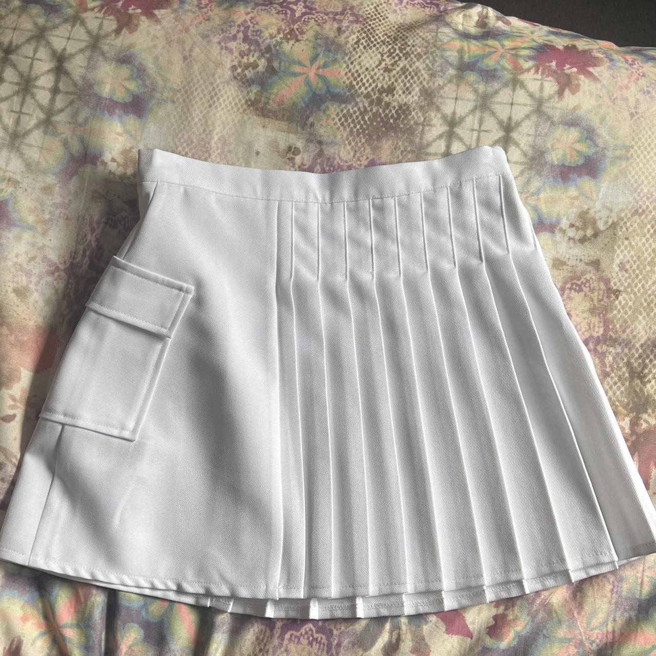 White Mini Pleated Tennis Skirt Urban Outfitters Zip Depop