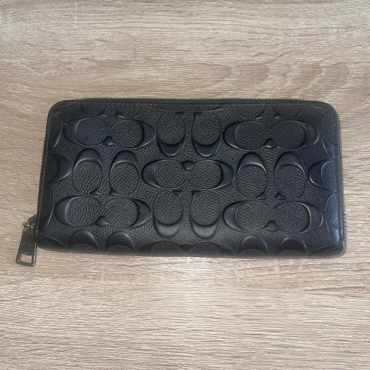 Coach black leather accordion wallet / purse Few... - Depop