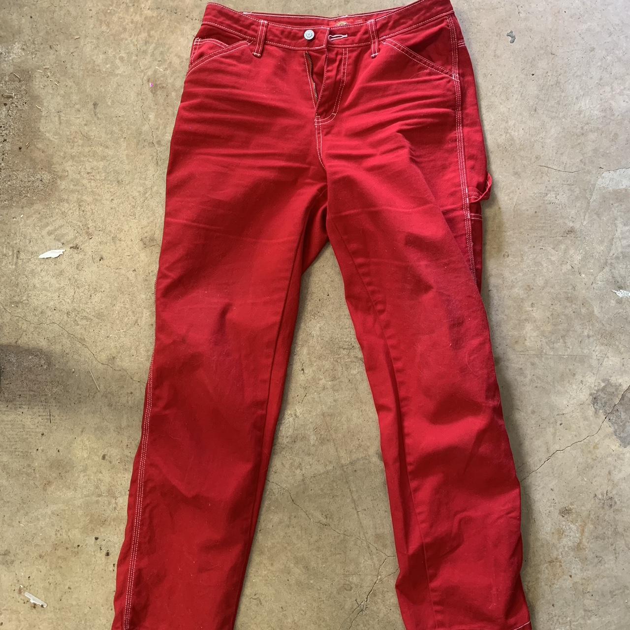 Dickies Women's Red Trousers | Depop