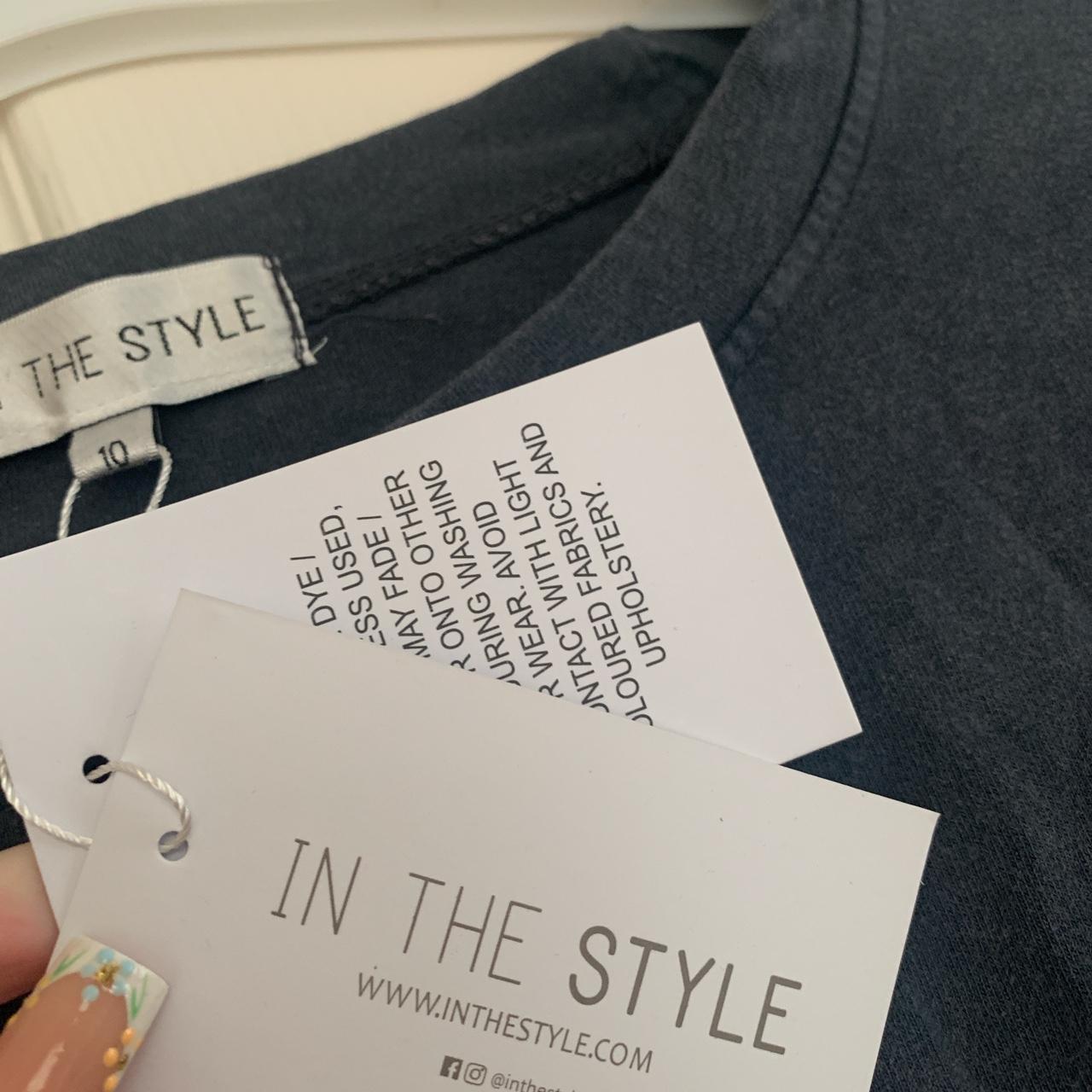 saffron barker x inthestyle navy acidwash ruched... Depop