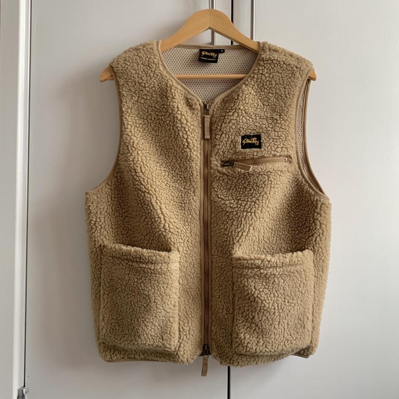 Stan Ray Men's Cream and Tan Gilet | Depop