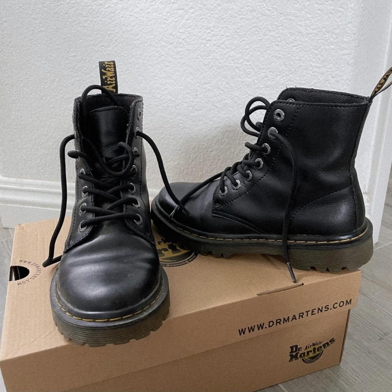 Black Doc Marten Boots Luana boots in black... - Depop