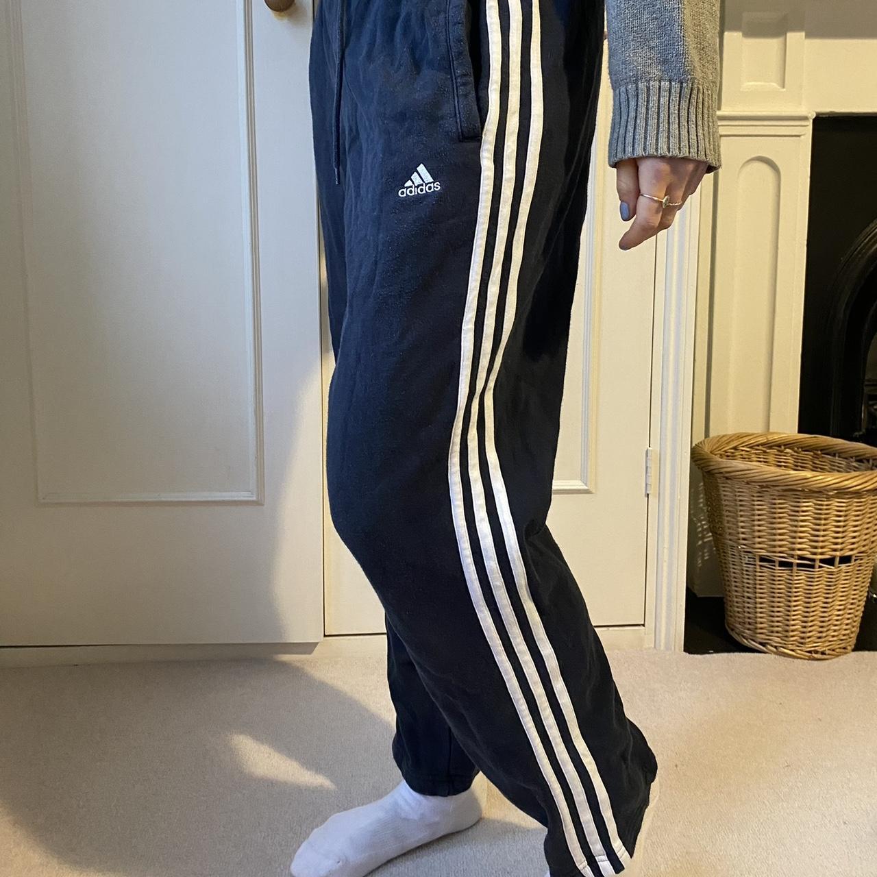 Adidas wide leg track suit bottoms joggers - Depop