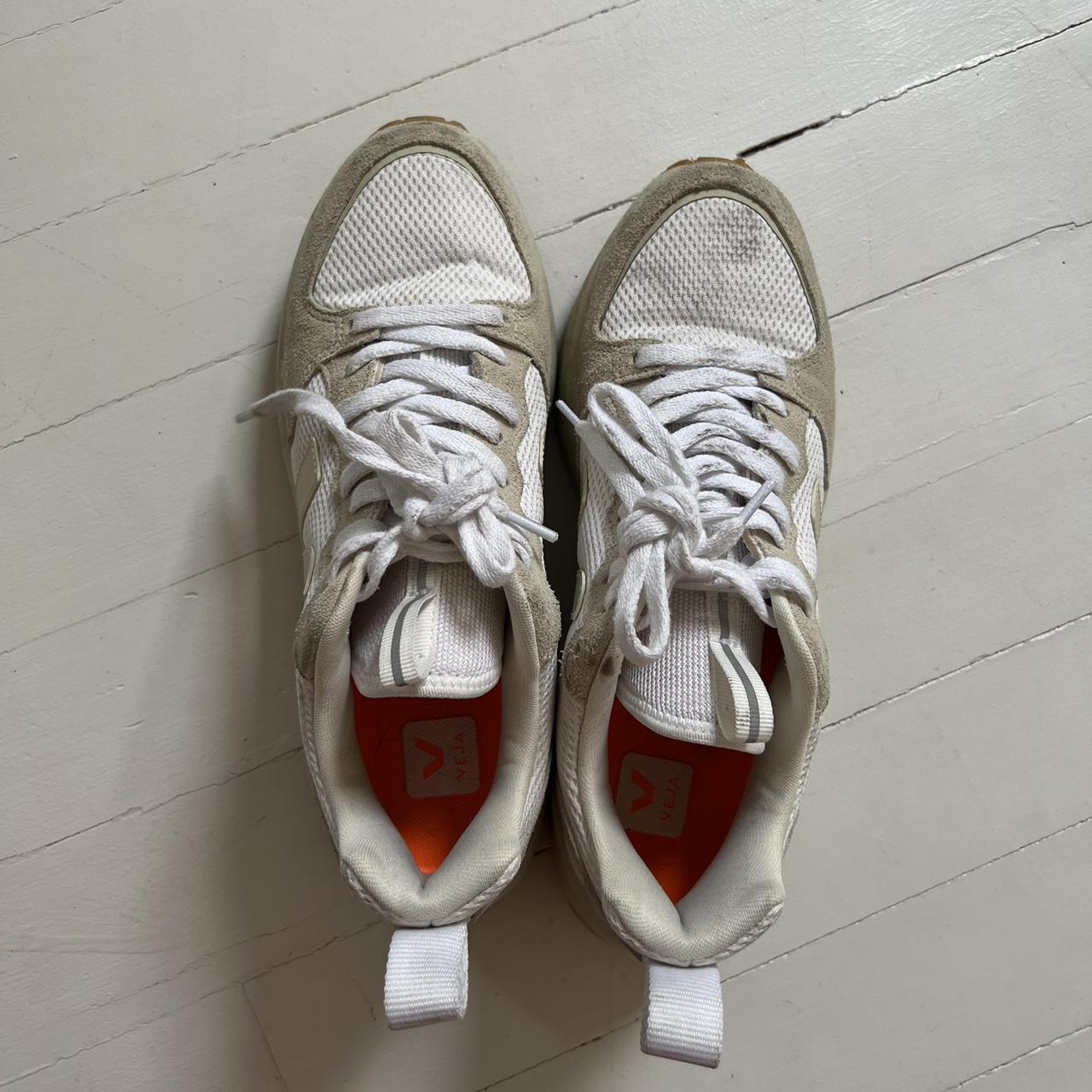 Veja Women's Cream and White Trainers | Depop