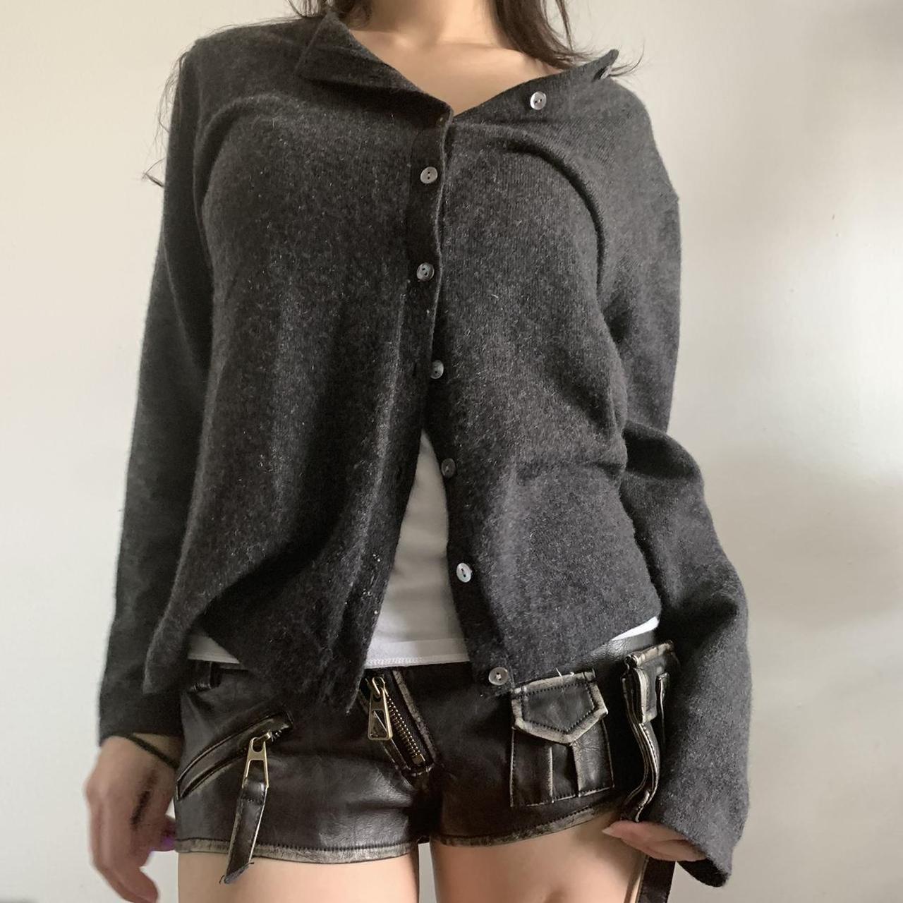 Dark grey cardigan 100% cashmere -size: Small best... - Depop
