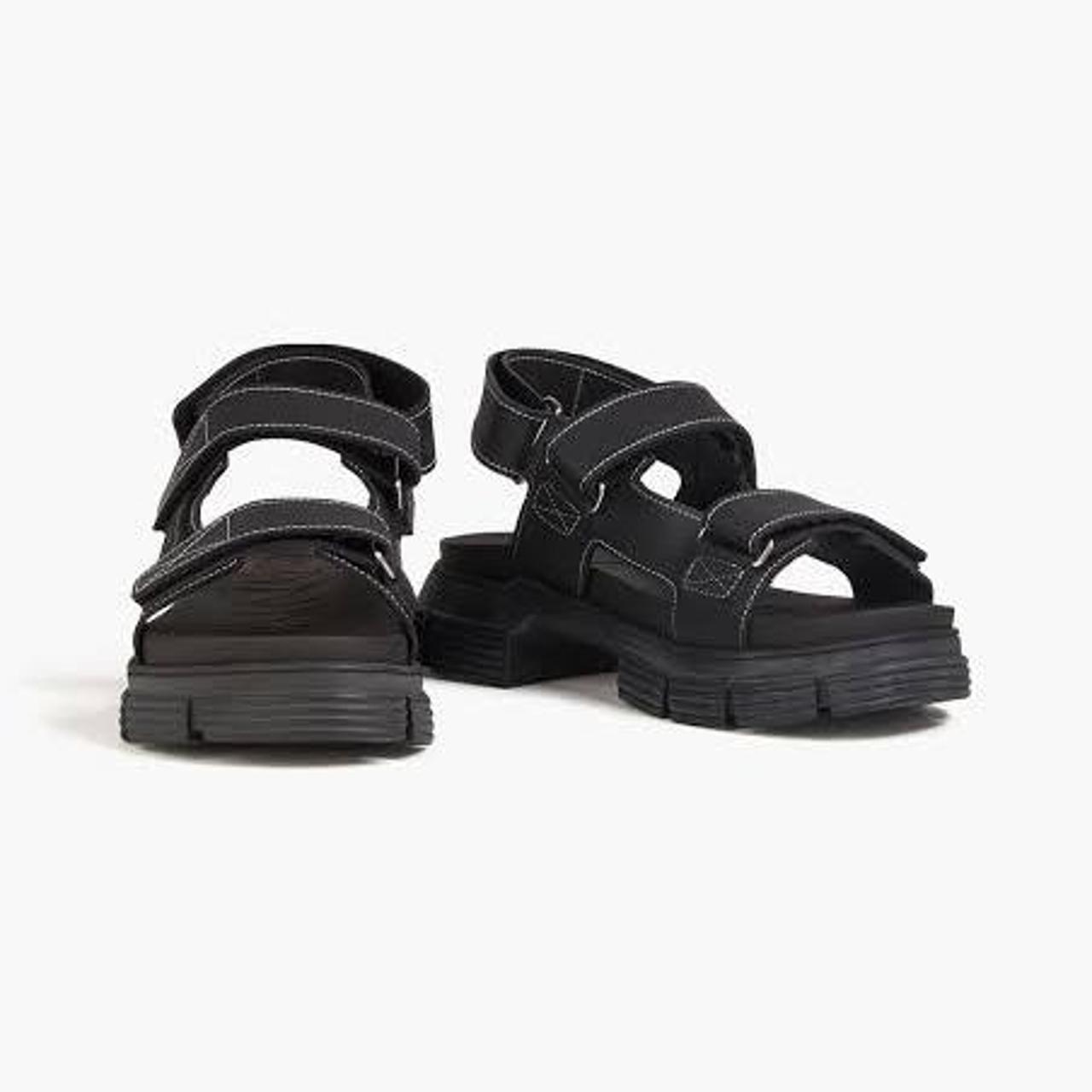 Ganni Women's Black Sandals Depop