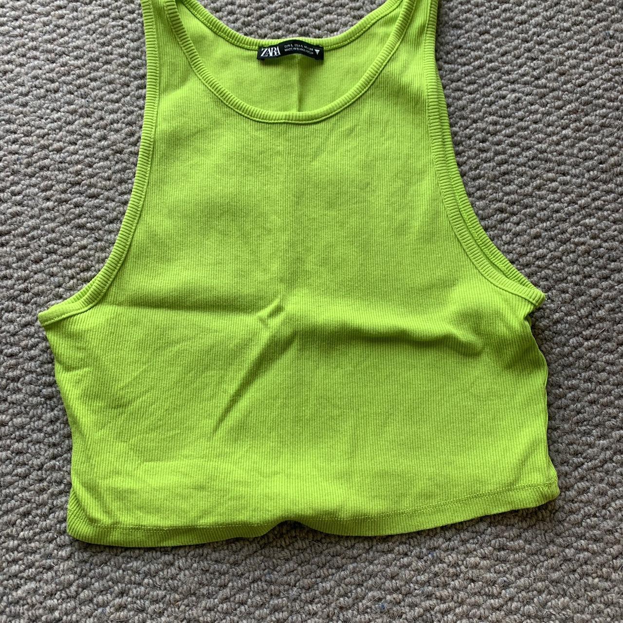 Zara Women's Yellow and Green Vest | Depop