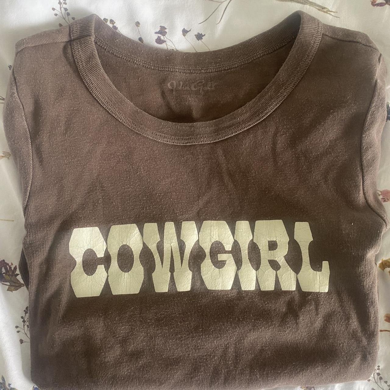 Authentic Brandy Cowgirl crop tee - Depop