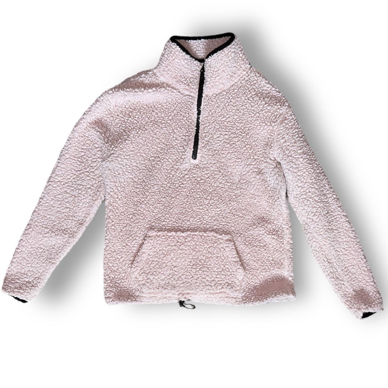 Baby pink sherpa store quarter zip