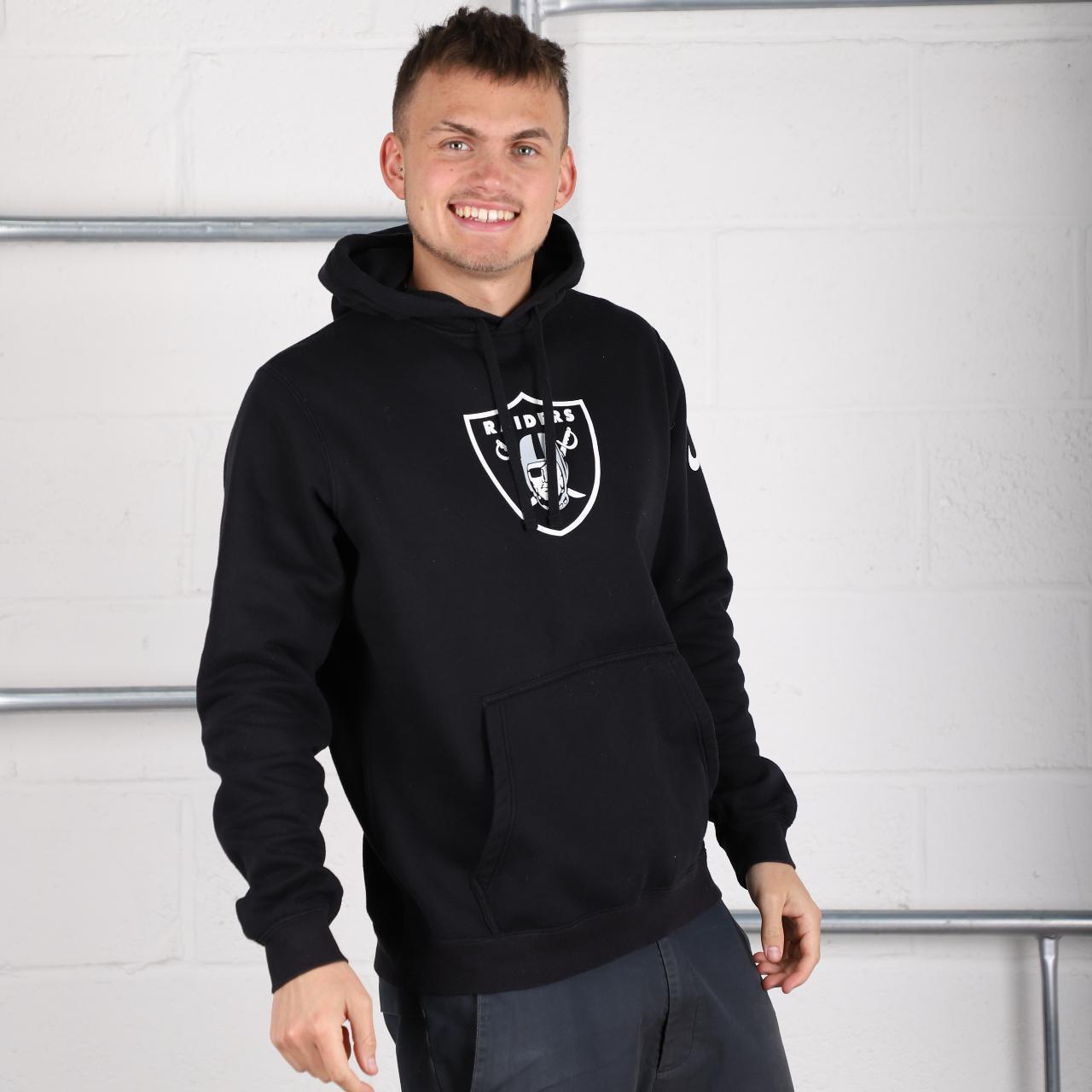 Nike Raiders hoodie in black with spell out logo. - Depop