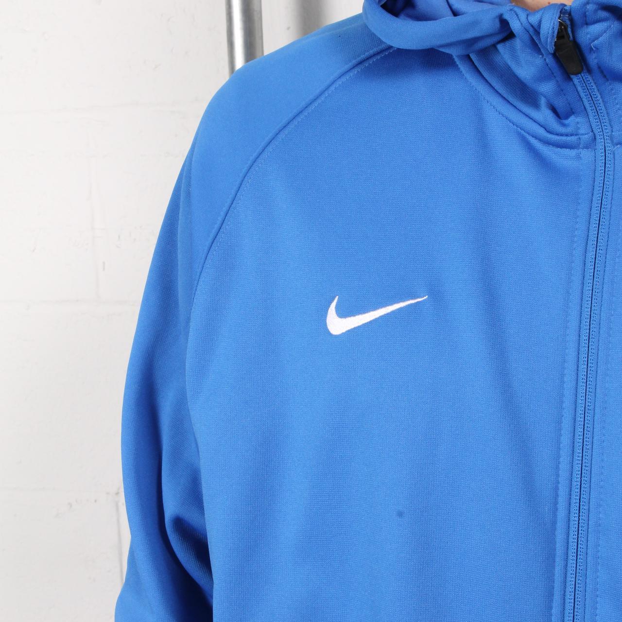 Nike hoodie in blue with embroidered swoosh tick... - Depop