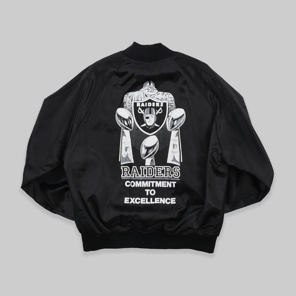 Vintage NFL Oakland Raiders Jacket w Arm and Back - Depop