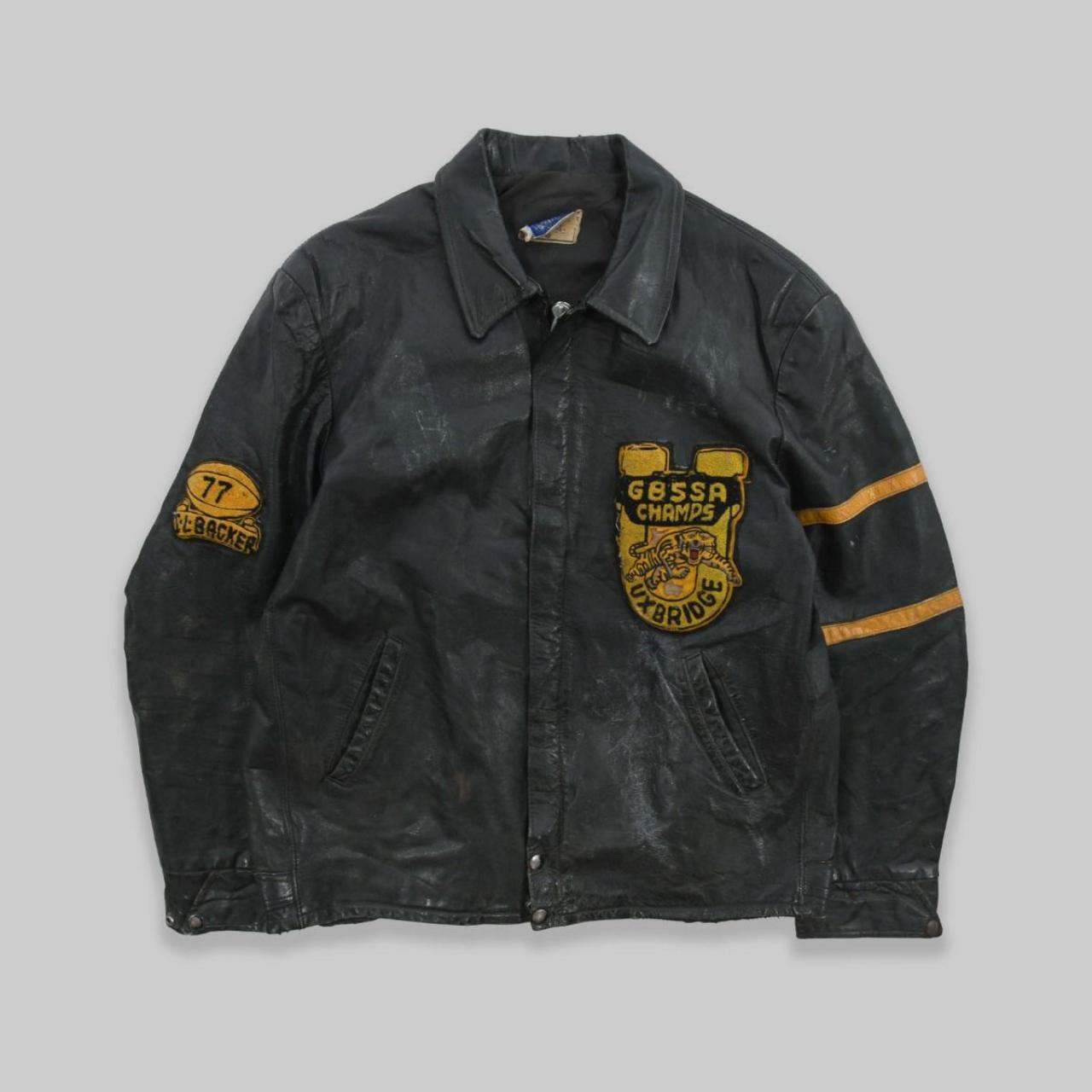 Vintage 1977 Leather Varsity Jacket incredible - Depop