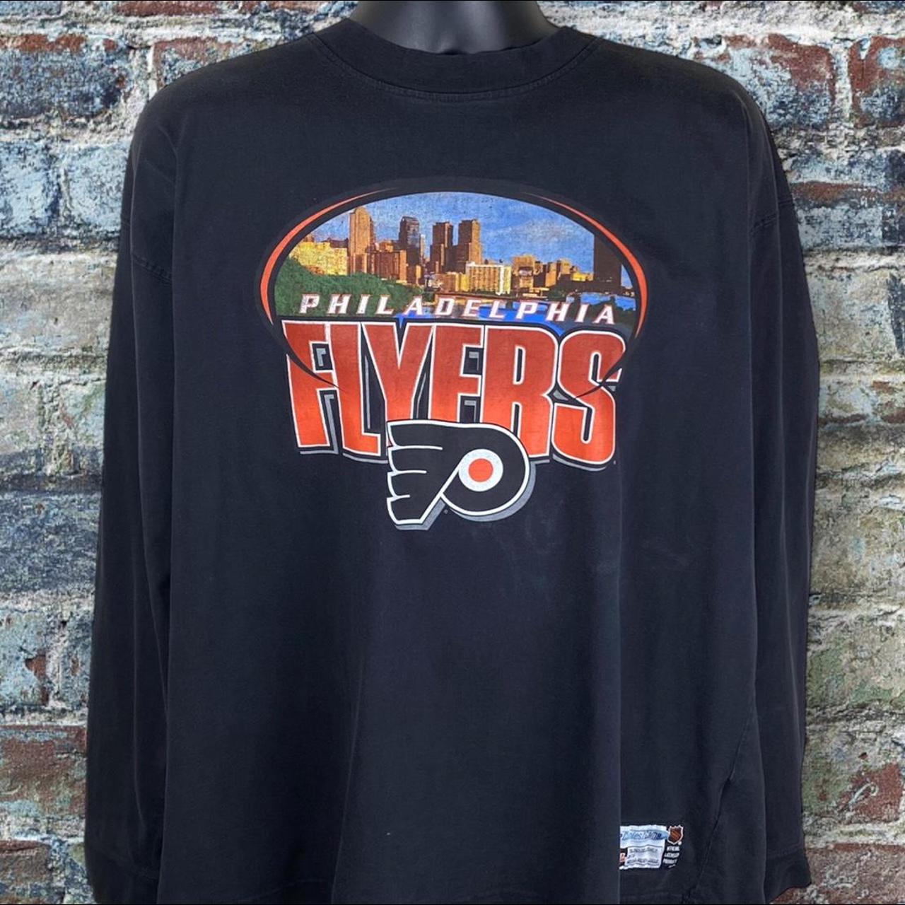 Philadelphia Flyers Black Team Logo Long Sleeve T Shirt