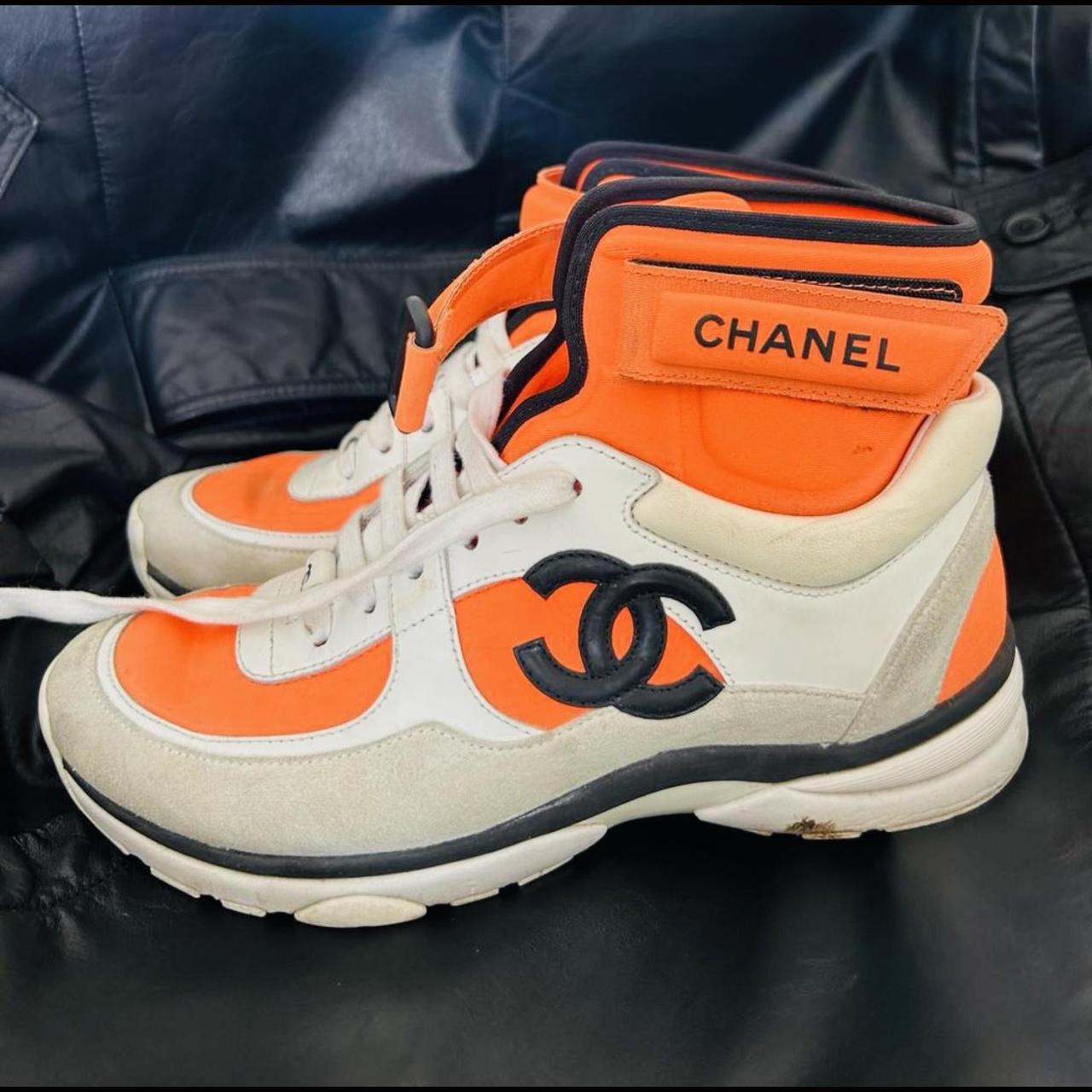 Chanel fashion orange trainers