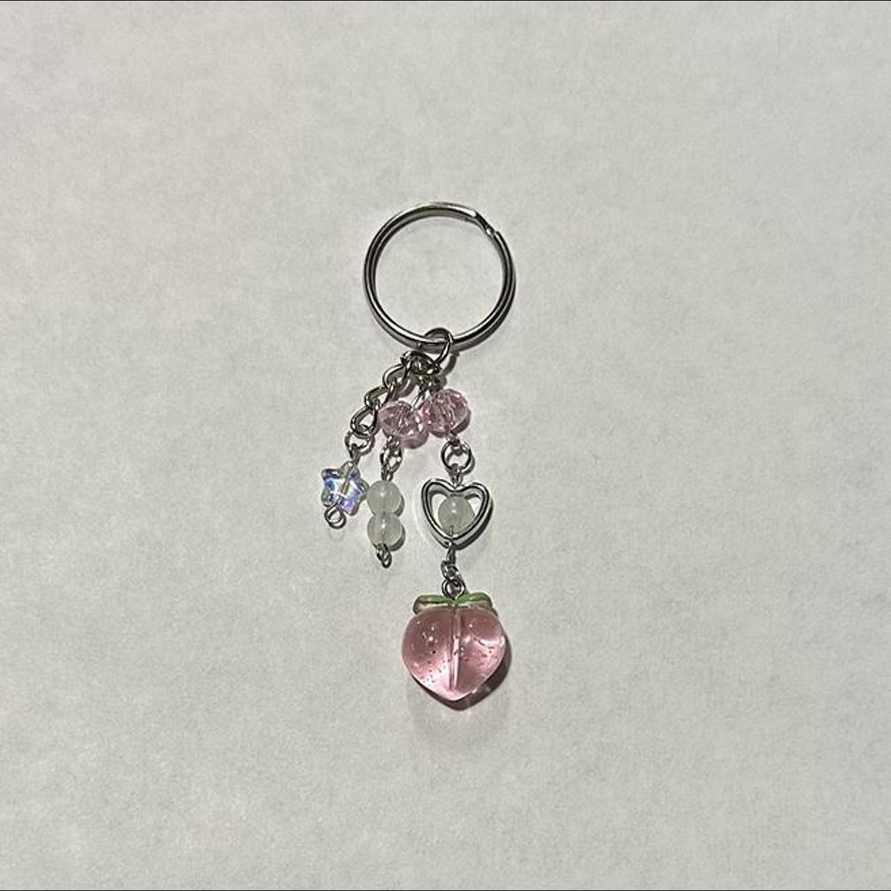 Handmade bead keychain -peaches #keychain #peach... - Depop