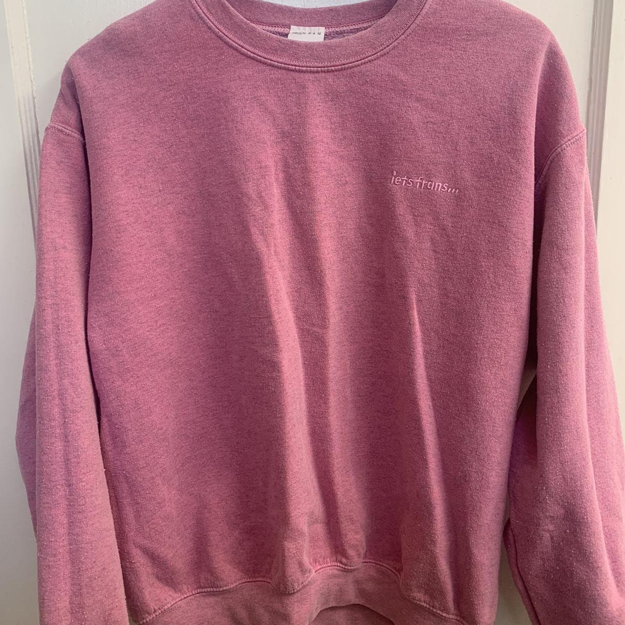 Urban Outfitters Women's Pink and Grey Sweatshirt | Depop