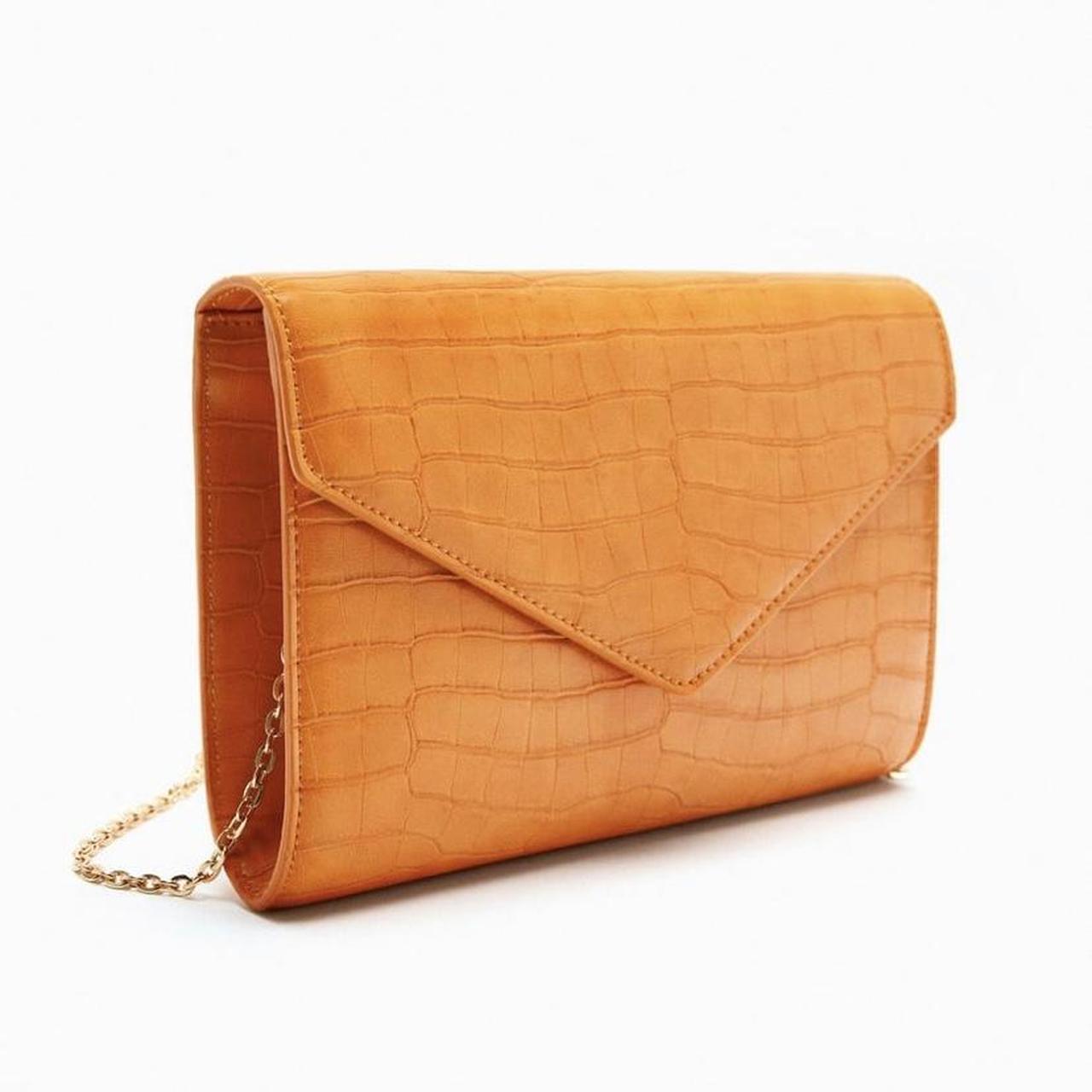 Zara orange clutch bag. Depop