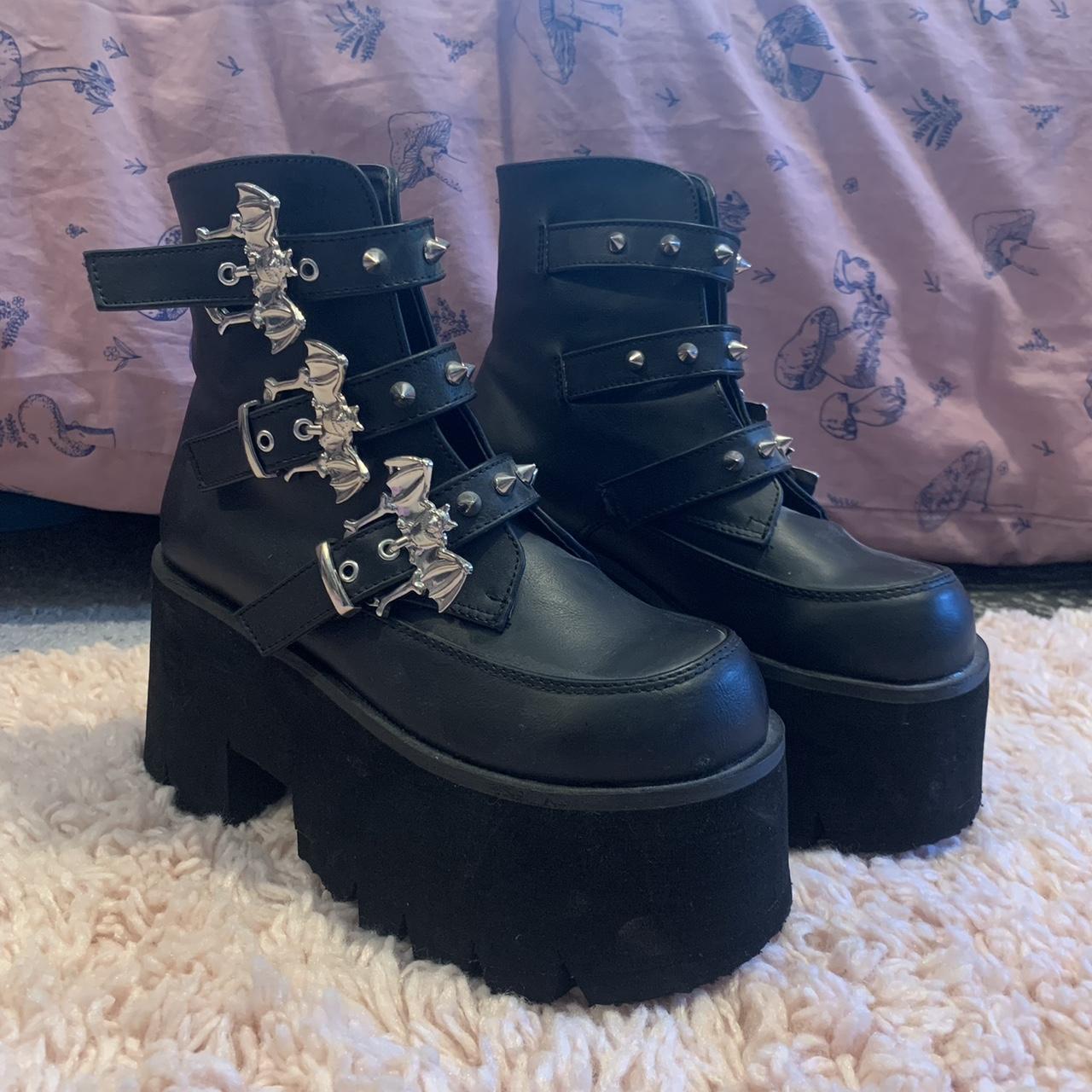 Demonia Women's Black Boots | Depop