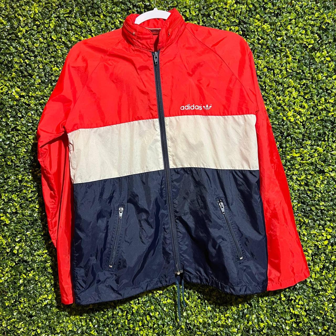 Red and blue vintage adidas best sale bomber jacket