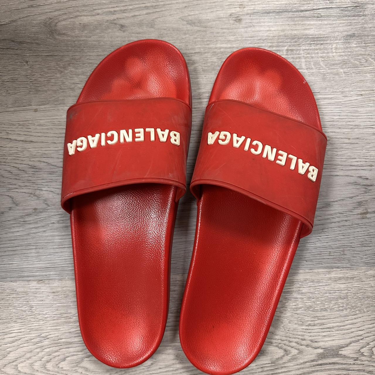 Balenciaga pool slides size 14 in men the color red