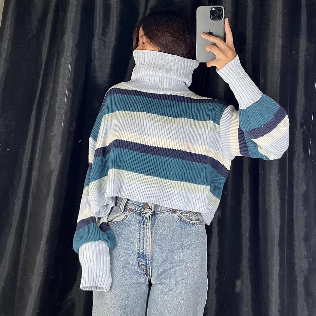 Vintage Stripped Ralph Lauren Turtleneck - Depop