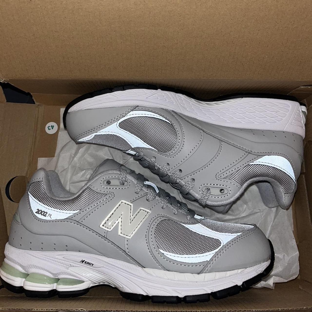 New Balance 2002r Grey & Green Apple Sku:... - Depop