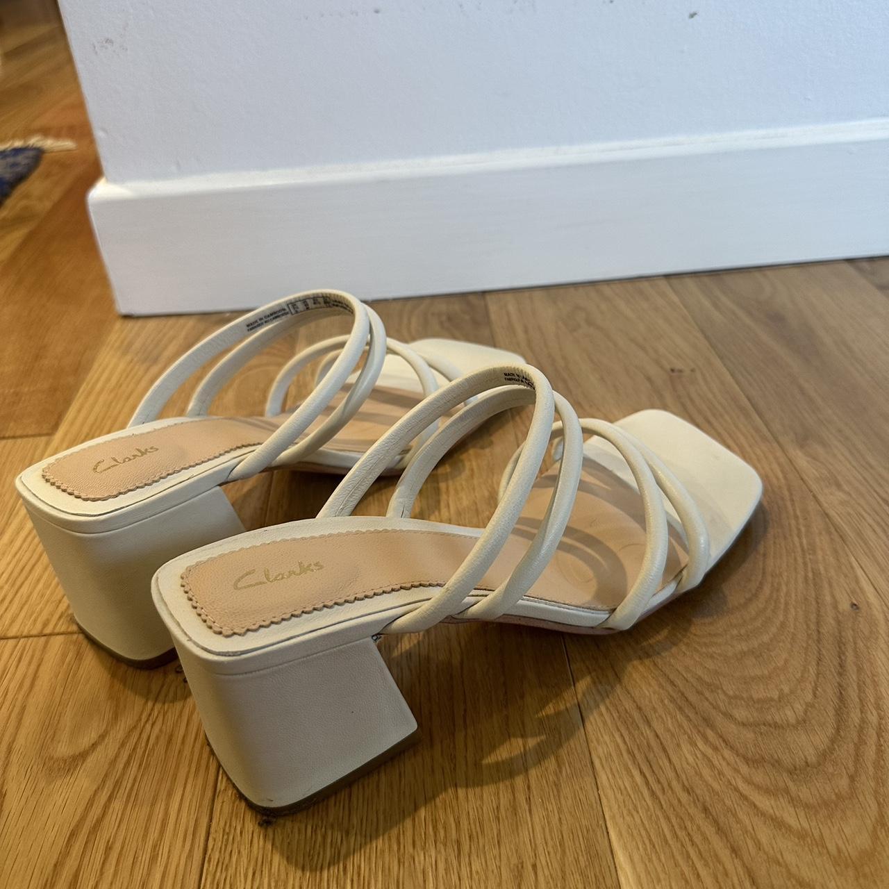 clarks white heels