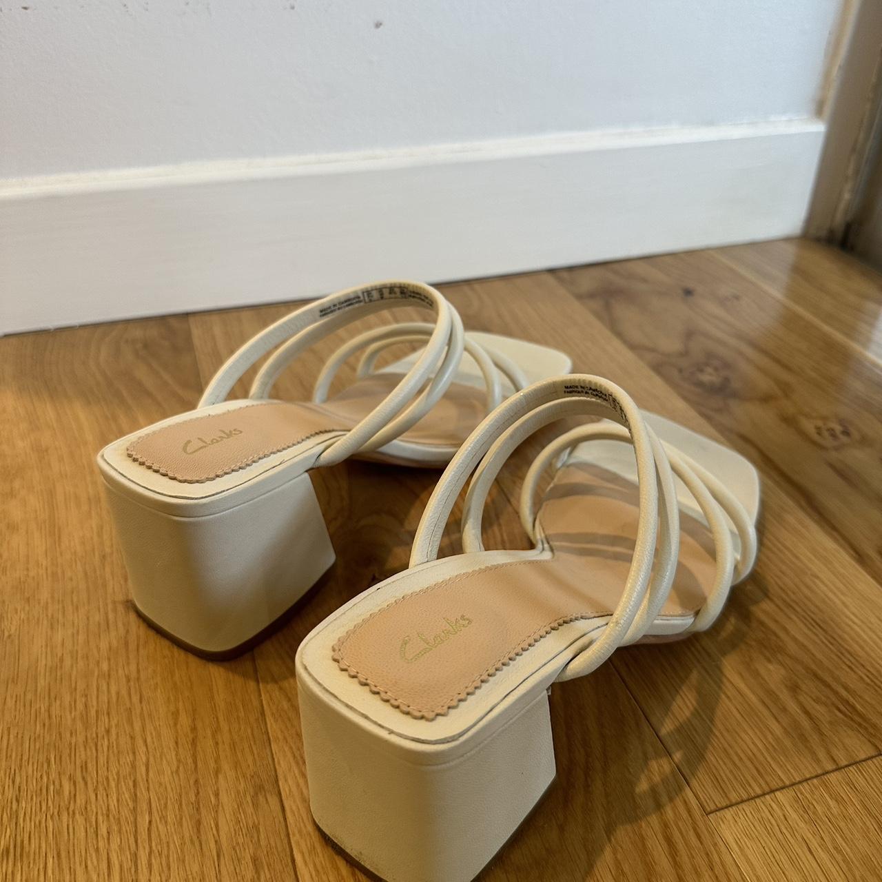 clarks white heels