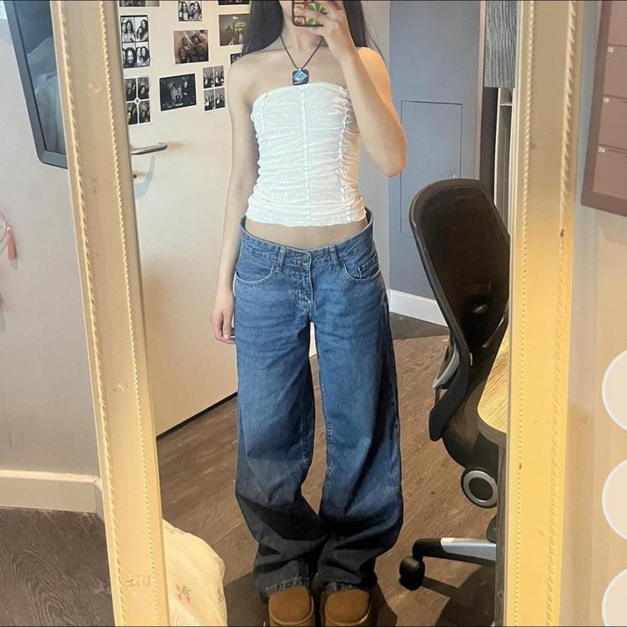 motel rocks X JACQUIE low rise wide leg baggy jeans... Depop