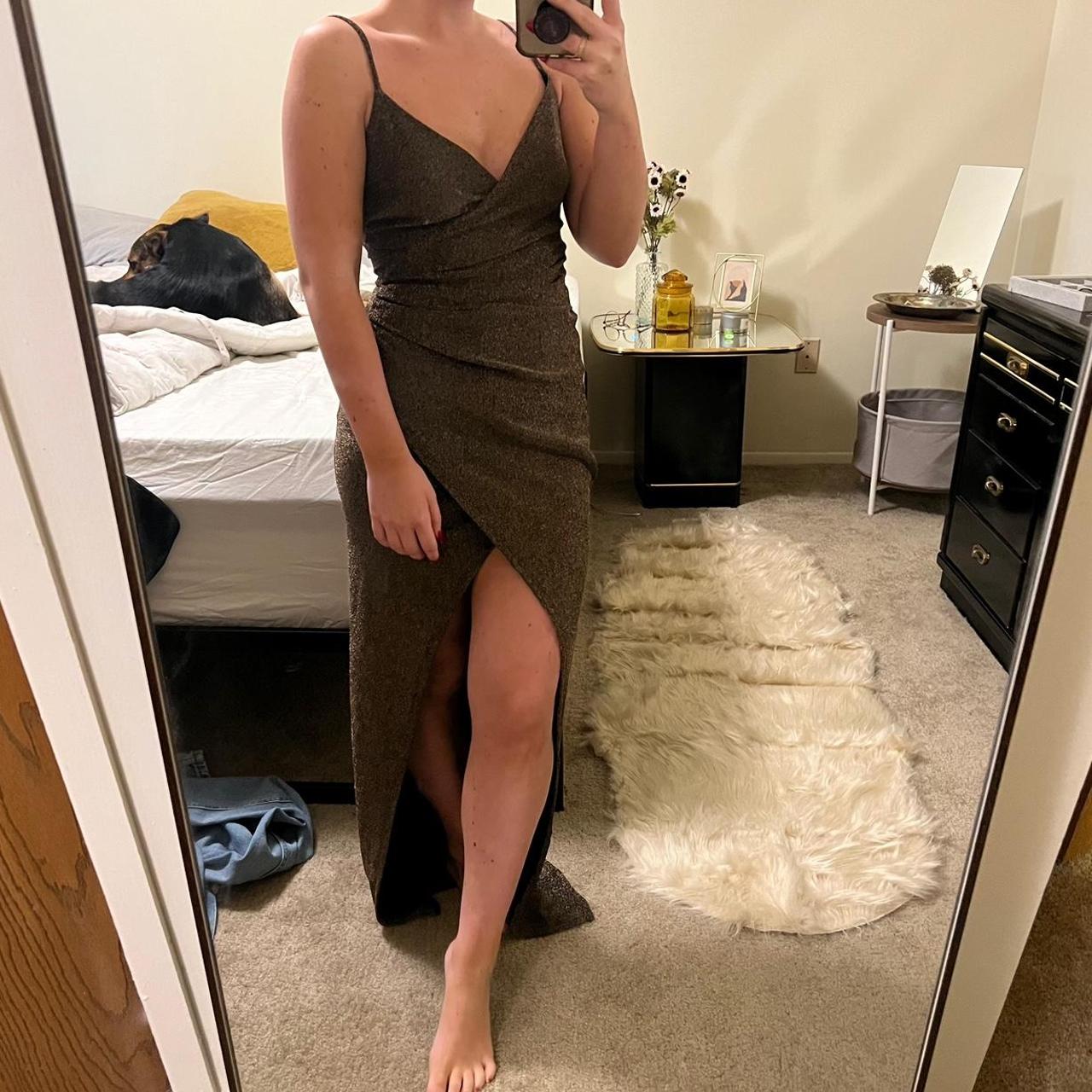 WINDSOR BRONZE SHIMMER DRESS Bronze shimmery dress... Depop