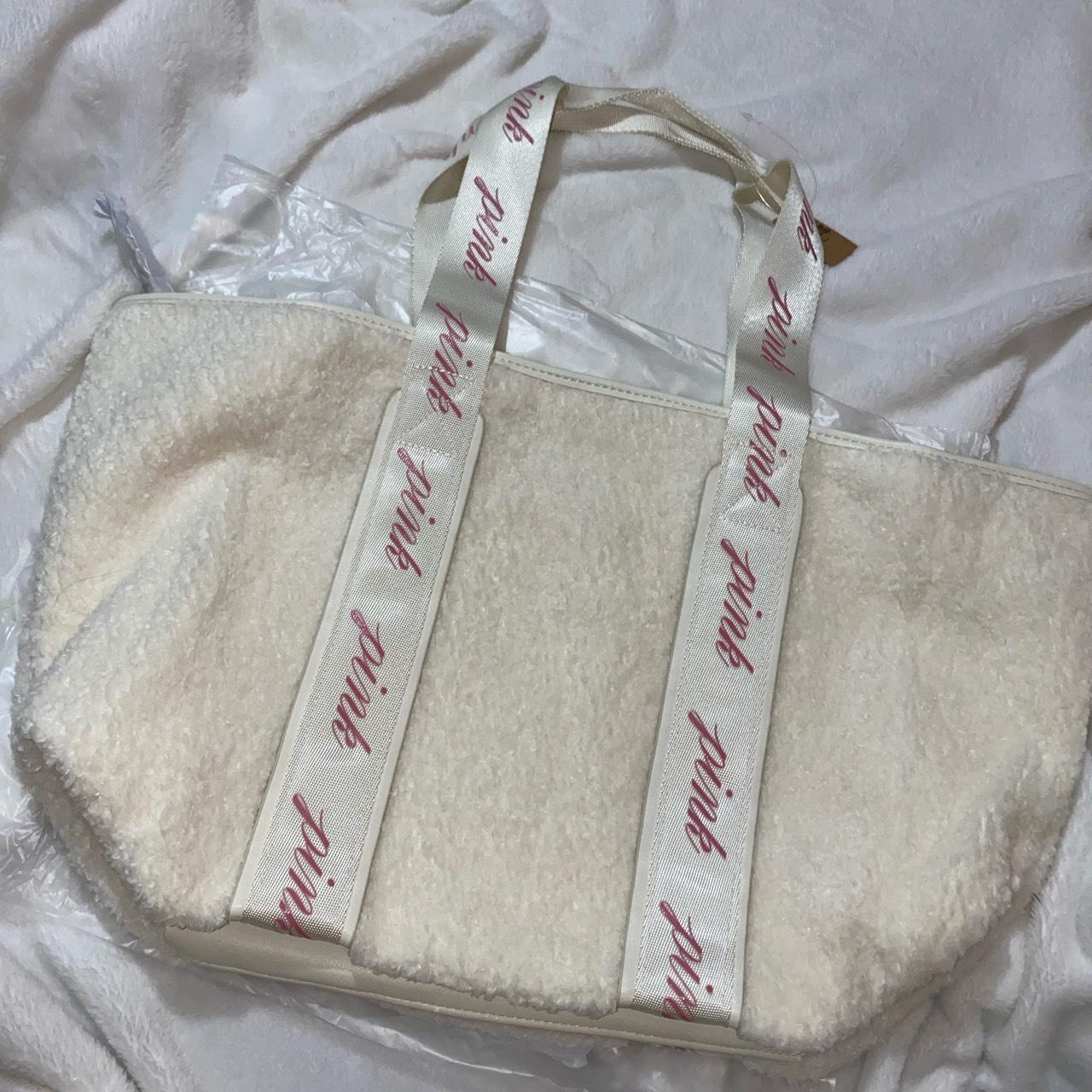 Victoria Secret White Fuzzy Tote Bag. brand new, - Depop