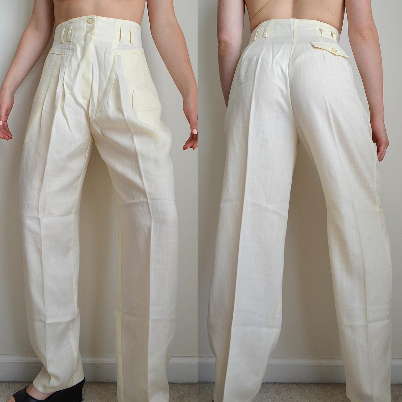 80s Pastel Yellow Trousers Vintage High Waisted Pleated Pants -  Canada