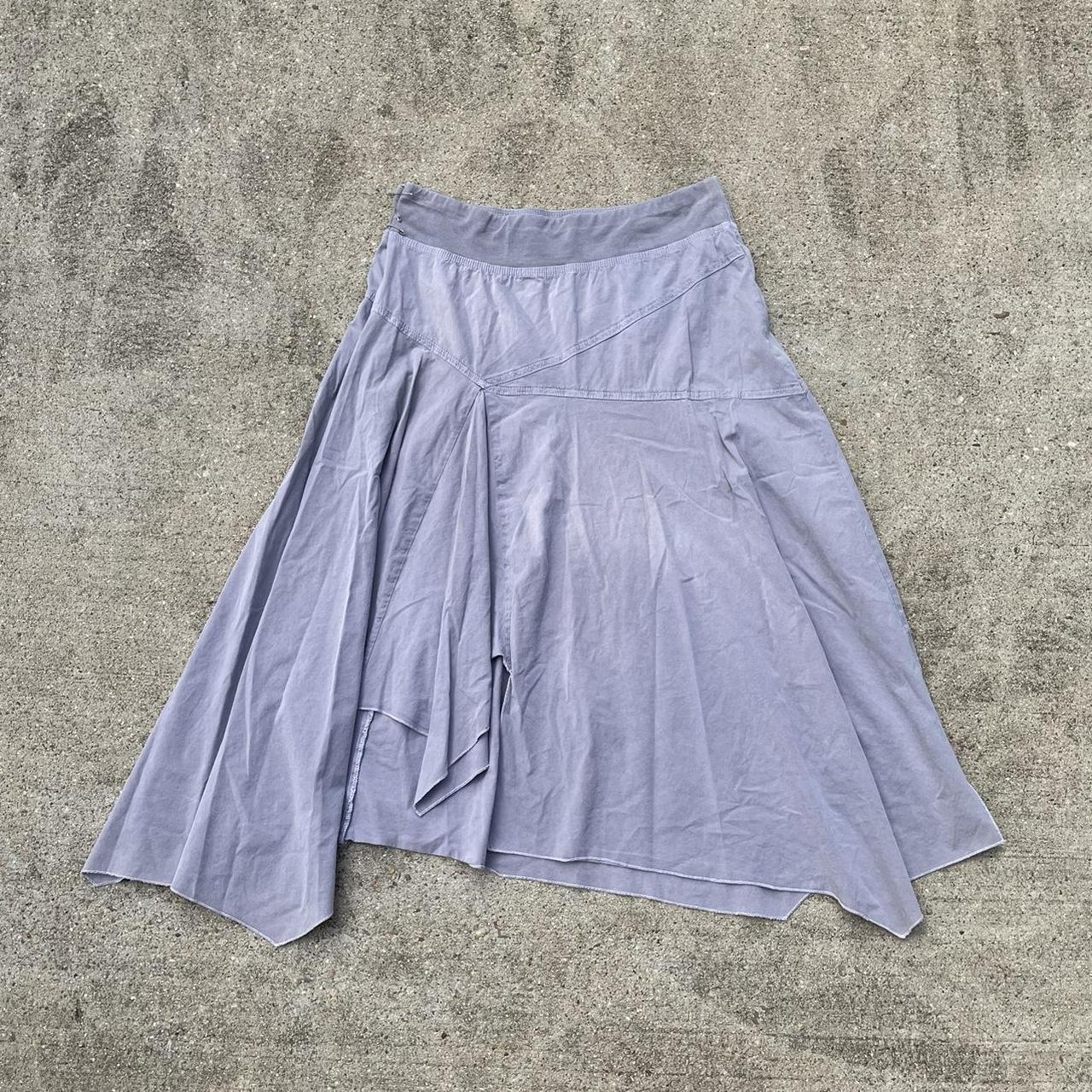 fairy asymmetrical skirt gray flowey midi skirt... - Depop