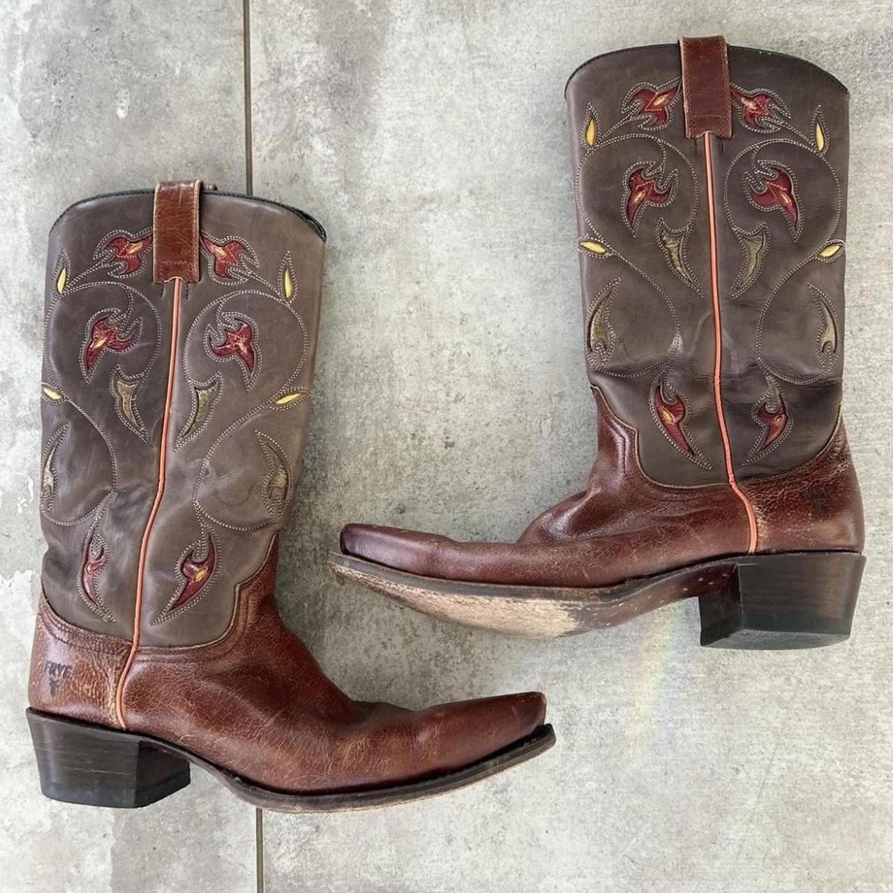 frye cowboy boots womens