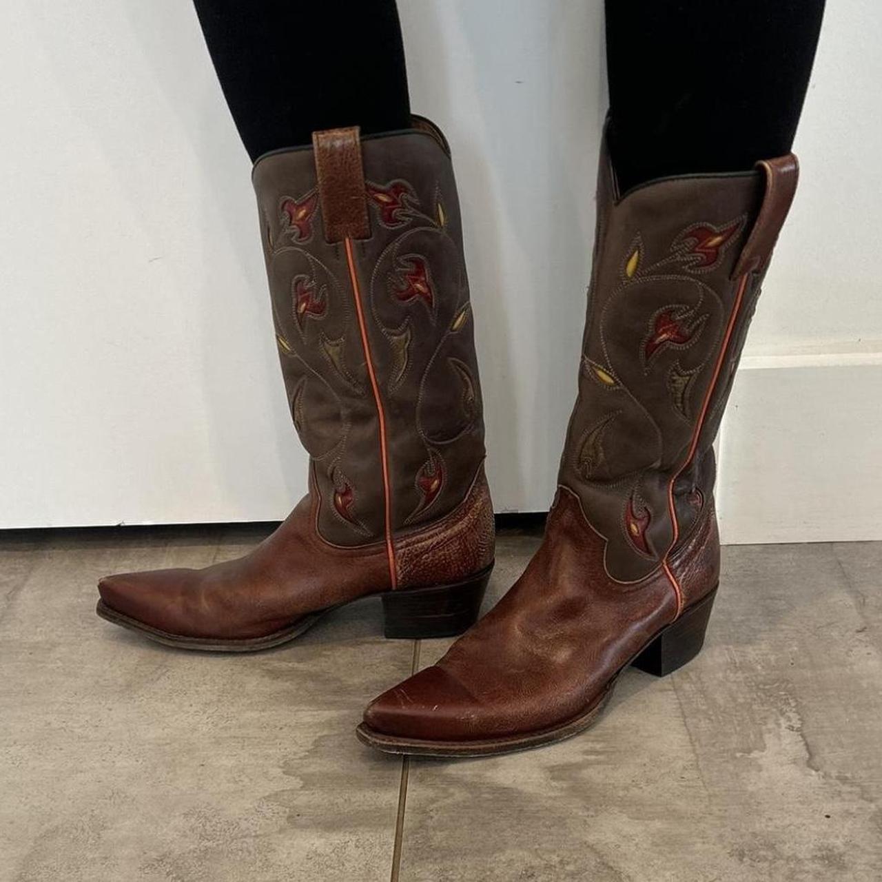 frye cowboy boots womens