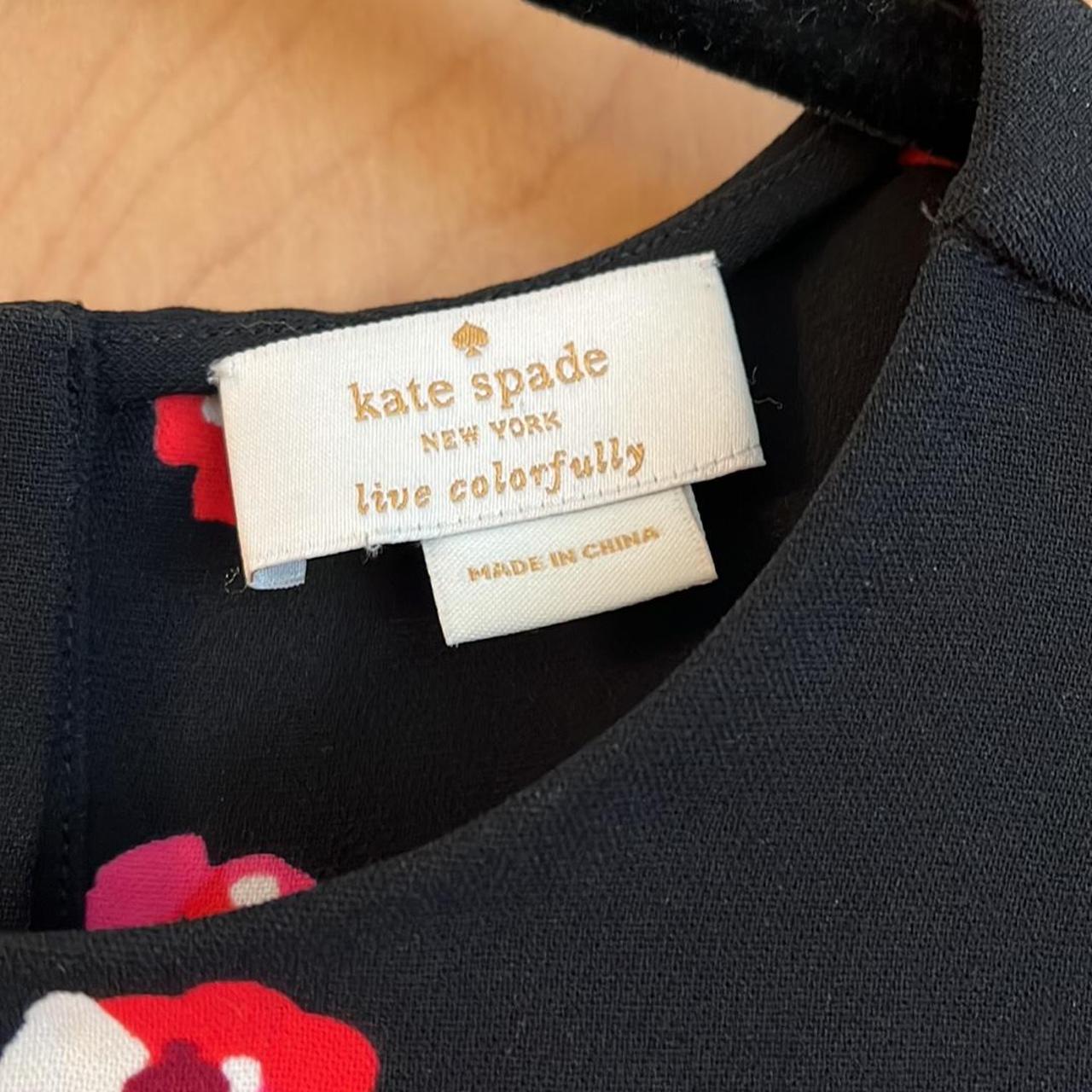 Kate Spade Women's Sleeveless Top Black with Pink - Depop