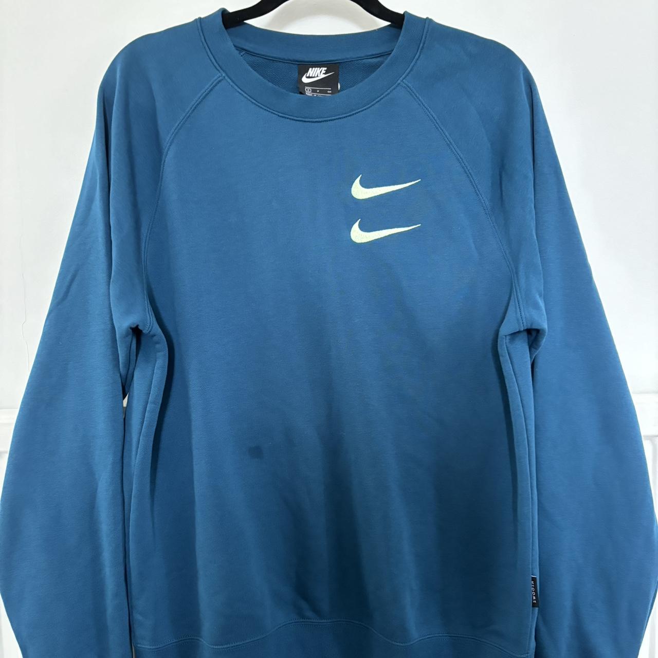 Nike double tick blue and white crewneck sweatshirt