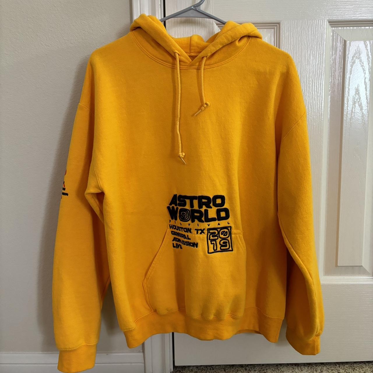 Official Travis Scott astroworld yellow hoodie. Worn. Depop