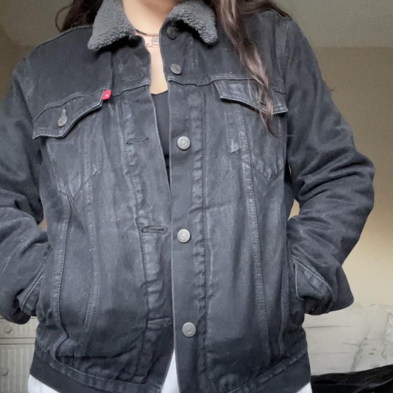 Oversized black sherpa store jacket